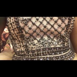 Cream/beige winter formal dress